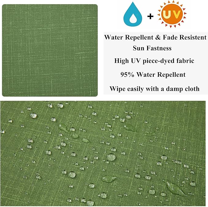 FUNHOME 2 Pack Outdoor Cushion Covers 22"x20"x4", No Insert! Water-Resistant Patio Cushion Covers with Zipper, Replacement Cover Only (Moss Green)