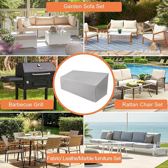 Patio Sofa Cover Waterproof, Heavy Duty 2 Seater Outdoor Bench Loveseat Cover,Patio Furniture Covers for Outside Sofa, Loveseat, Couch, Bench and Glider (Grey, 86"Lx35"Wx24/36"H)