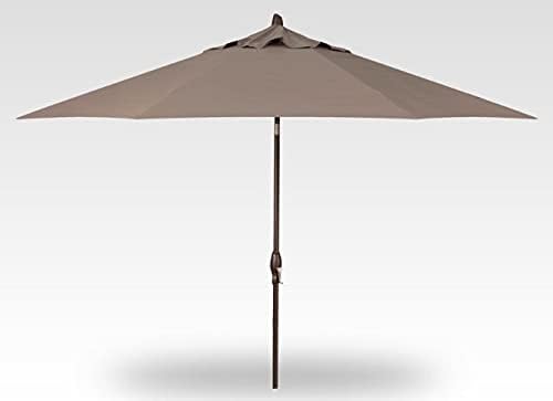 Treasure Garden 9-Foot Patio Umbrella - Outdoor Furniture Market Umbrella – Auto Tilt – Bronze Aluminum Frame (Obravia, Taupe)