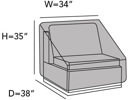 Covermates Elite Outdoor Sectional Armless Chair Cover – Water-Resistant 300D Polyester Patio & Garden Chair Protection with Drawcord Hem, Buckle Straps & Mesh Vents, 34W x 38D x 35H, Khaki