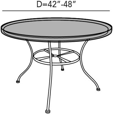 Covermates Ultima Outdoor Round Dining Table Top Cover – Rip-Resistant All-Weather Water-Resistant Polyester, Mesh Vent, Drawcord & Buckle Straps, Patio Protection, Round 42-48 DIAMETER, Ripstop Tan