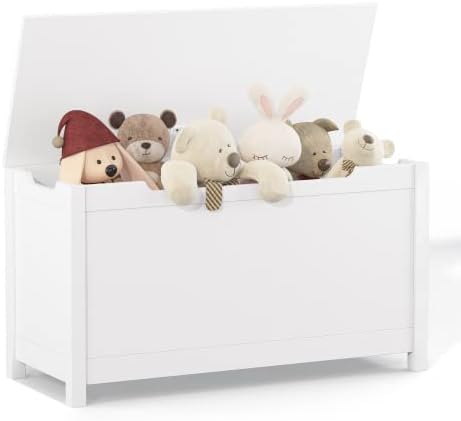 LICOME 30 Gallon Outdoor Storage Deck Box - Weather Resistant, Easy Assembly (White-Storage-Box)