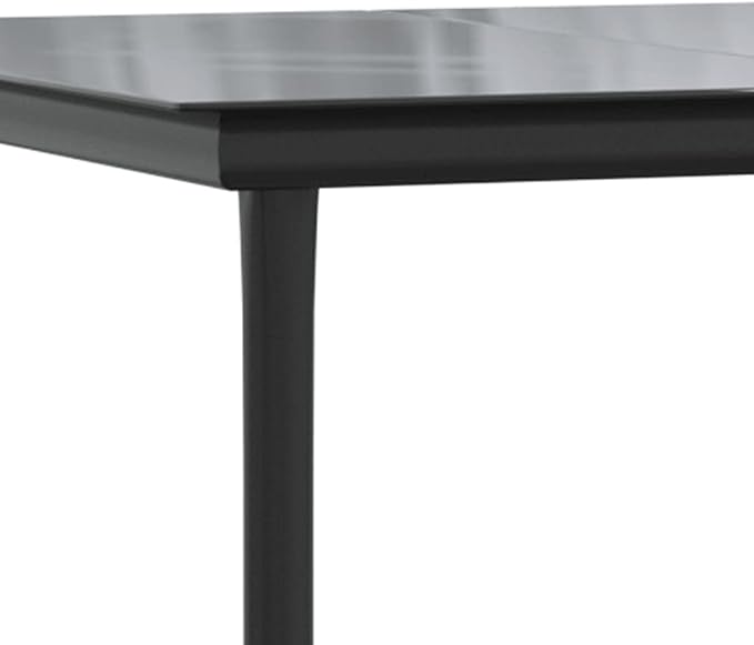 5 Piece Patio Dining Set Poly Rattan Outdoor Furniture Table and 4 Chairs with Tempered Glass Top and Steel Frame Weather Resistant for Backyard Poolside Garden Deck Balcony