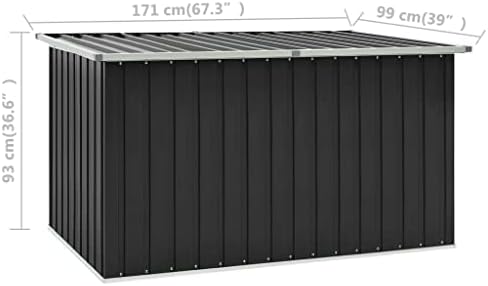 Garden Storage Box, Galvanized Steel Outdoor Container for Patio and Garage Organization, Durable Lid for Pool and Lawn Use, Ideal for Deck and Furniture Storage