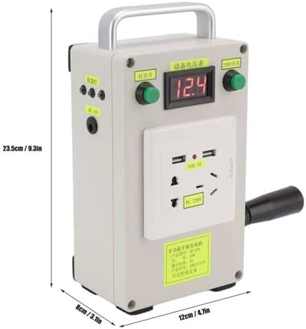 Portable Manual Hand Crank Generator 30W/150W/500W - Emergency Power Supply with LED Light, Ideal for Outdoor Use, Household Backup, and Power Outages