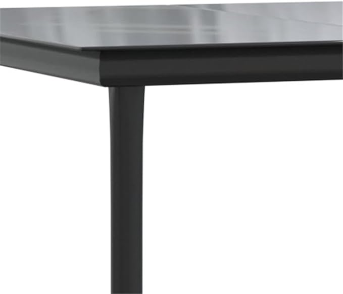 Afuera Living 7 Piece Rectangular Garden Dining Set, Powder-Coated Steel and UV Resistant Poly Rattan, Black Finish, 63 x 31.5 x 29.1 in, Tempered Glass Tabletop, Indoor/Outdoor Use for Patio or