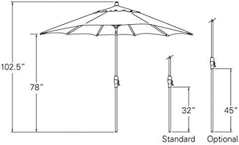 Treasure Garden 9-Foot Patio Umbrella - Outdoor Furniture Market Umbrella – Auto Tilt – Bronze Aluminum Frame (Obravia, Auburn)