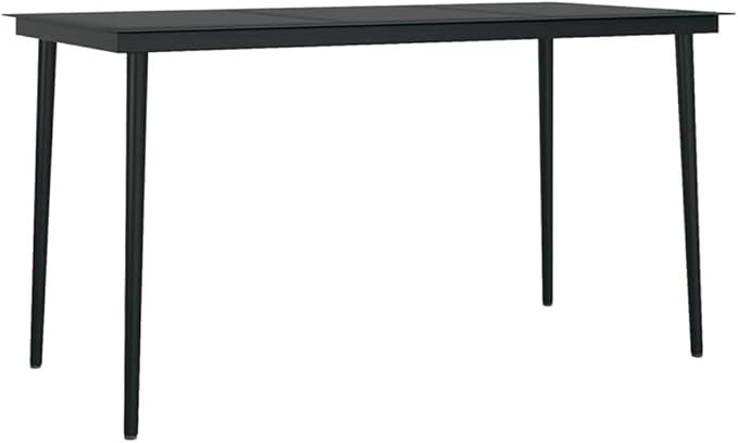 Afuera Living 7-Piece Outdoor Garden Dining Set, Gray and Black PE Rattan, Powder-Coated Steel, Rectangular Table with 6 Chairs, Weather-Resistant, Modern Patio Furniture for Terrace or Balcony