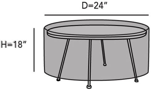 Covermates Elite Round Accent Table Cover – 300D Polyester with Water-Resistant Finish, Mesh Vent & Adjustable Buckle Straps for Outdoor Patio Table Protection, 24DIAMETER x 18H, Charcoal