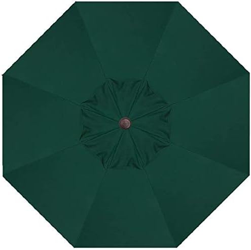 Treasure Garden Octagonal 9 ft Patio Umbrella - Outdoor Furniture Table Umbrella – Push-Button Tilt – Bronze Aluminum Frame (Obravia, Forest Green)