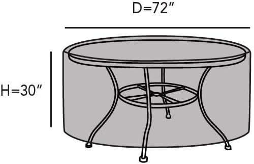 Covermates Classic Round Dining Table Cover – All-Weather Outdoor Table Protection, Water-Resistant Vinyl, Elastic Hem, Mesh Vents, Patio Furniture Cover, Round 72DIAMETER x 30H, Classic Tan