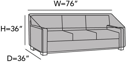 Covermates Elite Outdoor Patio Sofa Cover – Water-Resistant 300D Polyester, Double-Stitched Seams, Elastic Hem, Auto-Locking Drawcord & Mesh Vent for Moderate Weather, 76W x 36D x 36H, Khaki