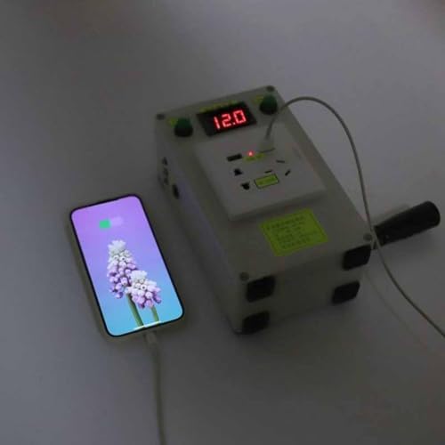 Portable Manual Hand Crank Generator 30W/150W/500W - Emergency Power Supply with LED Light, Ideal for Outdoor Use, Household Backup, and Power Outages