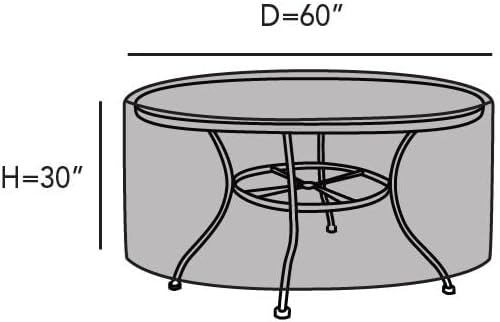 Covermates Round Dining Table Cover - Water-Resistant Polyester, Mesh Ventilation, Patio Table Covers, 60DIAMETER x 30H, Charcoal