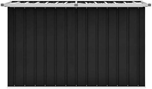 Garden Storage Box, Galvanized Steel Outdoor Container for Patio and Garage Organization, Durable Lid for Pool and Lawn Use, Ideal for Deck and Furniture Storage
