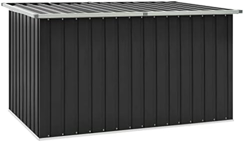 Garden Storage Box, Galvanized Steel Outdoor Container for Patio and Garage Organization, Durable Lid for Pool and Lawn Use, Ideal for Deck and Furniture Storage