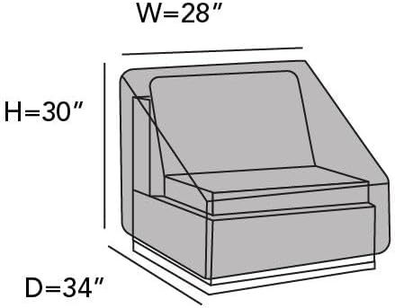 Covermates Elite Outdoor Sectional Armless Chair Cover – Water-Resistant 300D Polyester Patio & Garden Chair Protection with Drawcord Hem, Buckle Straps & Mesh Vents, 28W x 34D x 30H, Khaki