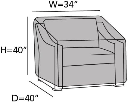 Covermates Classic Outdoor Chair Cover – Heavy-Duty 12-Gauge Vinyl Patio Chair Protector, Weather-Resistant, Elastic Hem, Fits Most Garden & Deck Chairs, 34W x 40D x 40H - Set of 2