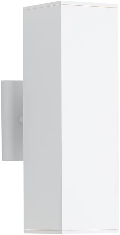 13" White Square Modern Outdoor Wall Light Exterior Wall Sconce | E26 Base,UL listed,Aluminum Up and Down Lights Outdoor Exterior Wall Light Fixture Porch Light for House Garage Patio Garden