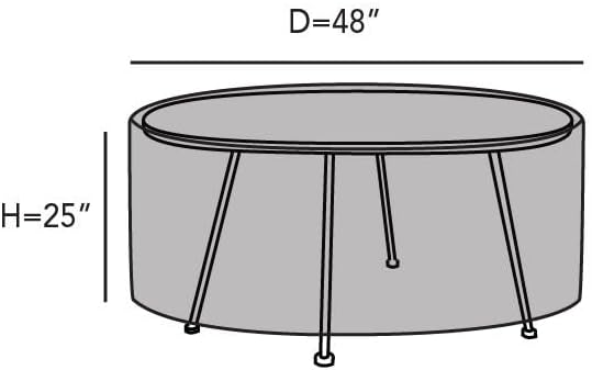 Covermates Elite Round Accent Table Cover – 300D Polyester with Water-Resistant Finish, Mesh Vent & Adjustable Buckle Straps for Outdoor Patio Table Protection, 48DIAMETER x 25H, Khaki