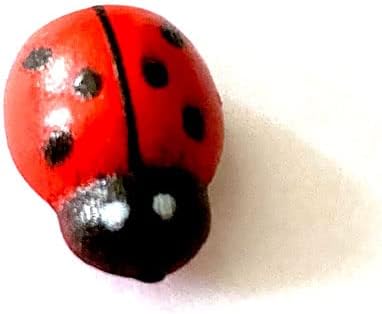 Art&Beauty 100pcs Self-Adhesive Mini Ladybugs Wooden Ladybug Shaped Sticker