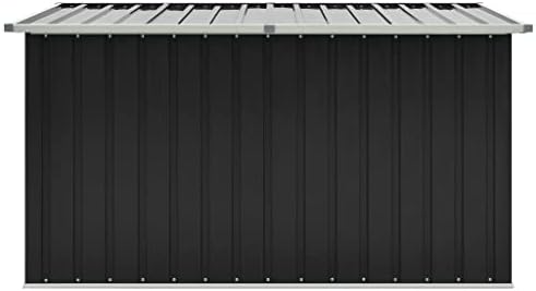 Garden Storage Box, Galvanized Steel Outdoor Container for Patio and Garage Organization, Durable Lid for Pool and Lawn Use, Ideal for Deck and Furniture Storage