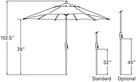 Treasure Garden Octagonal 9ft Patio Umbrella - Outdoor Furniture Market Umbrella – Auto Tilt – Bronze Aluminum Frame (O’bravia2, Khaki)