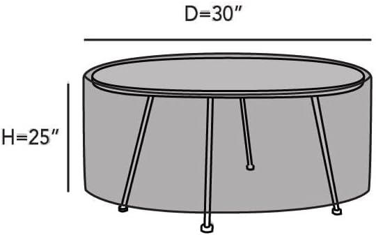 Covermates Elite Round Accent Table Cover – 300D Polyester with Water-Resistant Finish, Mesh Vent & Adjustable Buckle Straps for Outdoor Patio Table Protection, 30DIAMETER x 25H, Charcoal