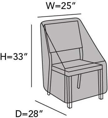 Covermates Elite Outdoor Sectional Armless Chair Cover – Water-Resistant 300D Polyester Patio & Garden Chair Protection with Drawcord Hem, Buckle Straps & Mesh Vents, 25W x 28D x 33H, Khaki