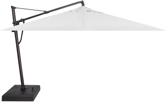 Treasure Garden AKZ PLUS Cantilever Umbrella 10'x13' Rectangular Sunbrella Natural Canopy and Black Frame with Rolling Base