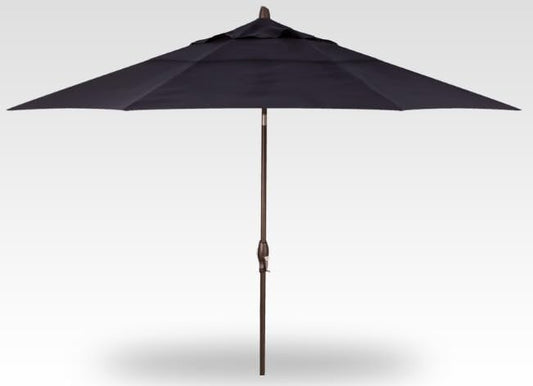 Treasure Garden 11-Foot (Model 812) Deluxe Auto-Tilt Market Umbrella with Bronze Frame and Sunbrella Fabric: Navy with Double Wind Vent (Includes 3 Year Extended Frame Warrantee)