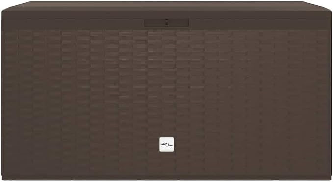 Brown 44.9 x 44.9 x 23.6 in Garden Storage Box 290 L Polypropylene Deck Box for Patio, Balcony and Garage