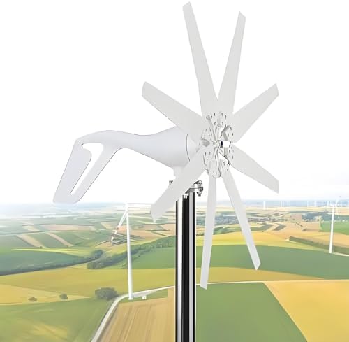 20KW Wind Turbine Generator Kit 12V 24V 48V with MPPT Controller, 8-Blade Aluminum Alloy Home Renewable Energy System for Outdoor Use