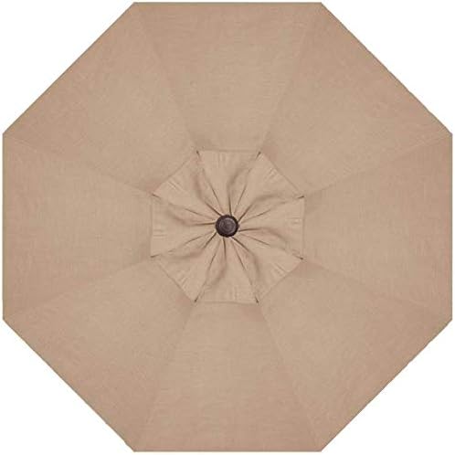 Treasure Garden 9-Foot Patio Umbrella - Outdoor Furniture Market Umbrella – Auto Tilt – Bronze Aluminum Frame (Obravia, Sand)