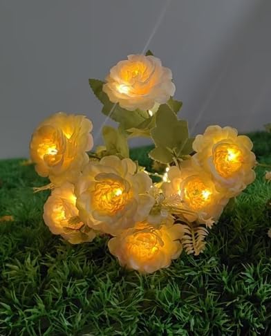 4 Pack Solar Garden Lights Outdoor, 42" Tall 42 LEDs Hibiscus Solar Flower Lights, IP65 Waterproof Decorative Landscape Lighting for Pathway Patio Yard Walkway Decor (Warm White)