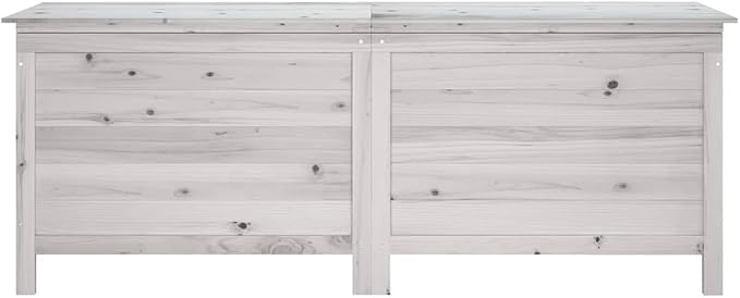 Outdoor Garden Storage Box, Large Wooden Deck Box for Patio Cushions, Toys and Garden Tools, Solid Fir Wood Storage Chest with Weather Resistant Finish, 59.1 x 19.7 x 22.2 Inches