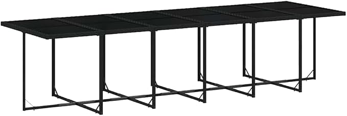 13 Piece Patio Dining Set with Cushions, Foldable PE Rattan Garden Table and 12 Chairs, Space-Saving Cube Outdoor Furniture, Black