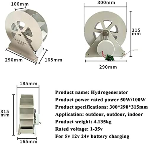 100W Hydro Turbine Generator, Low-Speed Waterwheel Power Plant, Disc-Type Hydroelectric System for Outdoor Use, Efficient Wind and Water Wheel Energy Solution