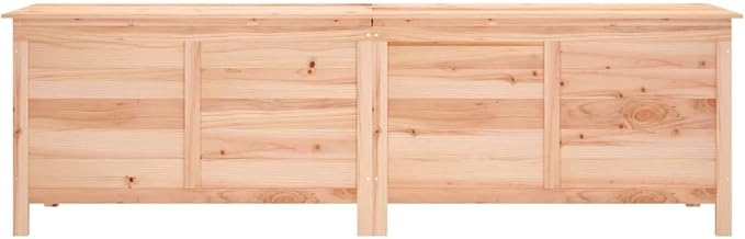 Solid Fir Wood Patio Storage Box 78.1"x19.7"x22.2" Outdoor Deck Box for Garden Cushions Pool Toys Furniture with Slatted Ventilated Base