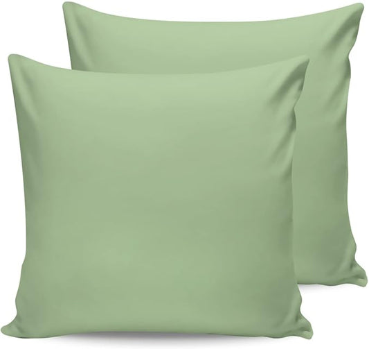 Outdoor Waterproof Throw Pillow Covers Set of 2 Sage Green Pillowcases 26x26 Inches Solid Green Color Patio Decorative Pillows Cushion Case Patio Pillows for Couch Bed Chair Garden