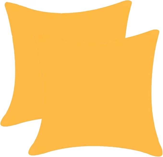 Pack of 2 Outdoor Waterproof Pillow Covers Decorative Throw Pillow Covers Furniture Cushion Cases Spring for Chair Patio Garden Couch Tent Balcony Sofa, Yellow, 22"x22"