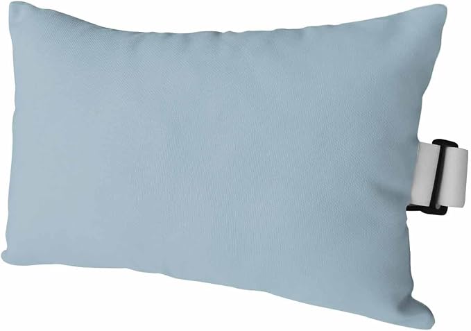 Outdoor Pillow for Lounge Chair with Strap & Insert Winter Sky Blue Recliner Head Pillow Solid Color Waterproof Headrest Patio Lumbar Pillows for Beach Pool Office Chaise Chair 11x16 Inch