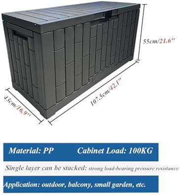 Waterproof Resin Deck Box with Lockable Lid for Indoor and Outdoor Storage - Ideal for Garden Tools and Patio Cushions (76 Gallon)