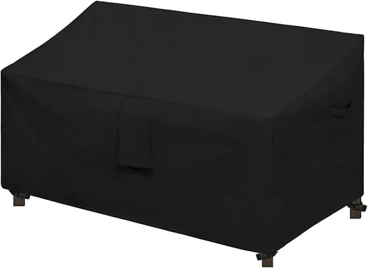 Easy-Going Waterproof Patio Sofa Cover UV Resistant Outdoor Loveseat Cover Durable Patio Bench Cover Weatherproof Lawn Patio Furniture Cover (60Wx35Dx35H inch, Black)