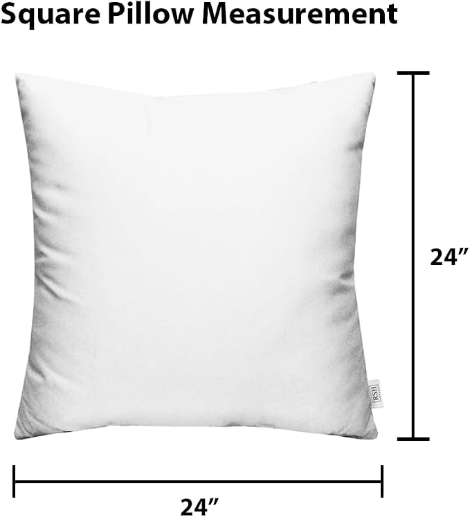 RSH DECOR: Sunbrella Square Throw Pillows Set of 2 | 24" x 24" | Water and Fade-Resistant Performance Fabric | Outdoor Pillow Covers with Down-Alternative Inserts | Canvas Air Blue-Made in USA