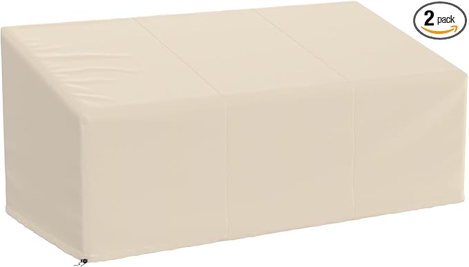 Waterproof Outdoor Sofa Cover, Heavy Duty Outdoor Couch Cover, Large Lawn Patio Furniture Covers with Adjustable Cord Lock 600D Oxford Cloth (Khaki, 79"W x 38"D x 35"H-1Pack)