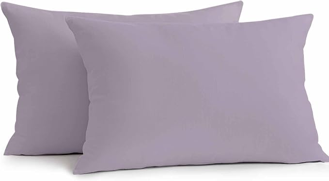 Lumbar Pillow Covers 20x12 Inch Set of 2, Purple Solid Color Waterproof Outdoor Pillow Covers, Aesthetics Contemporary Luxury Decorative Cushion Pillowcases for Couch, Sofa, Bed, Garden, Patio