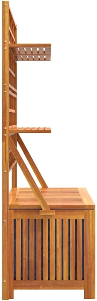 Outdoor Storage Box with Trellis, Solid Acacia Wood Garden Organizer for Patio, Backyard, and Deck, 39 x 39 x 63 Inches