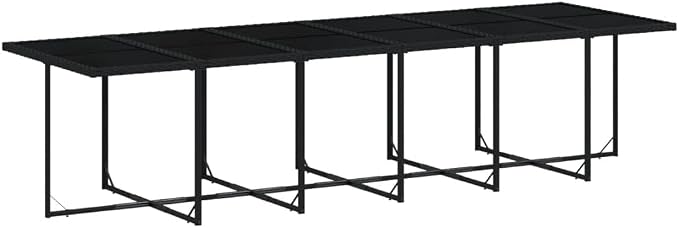 17-Piece Outdoor Patio Furniture Set with Cushions Black PE Rattan Dining Table and Chairs for Garden Backyard Balcony