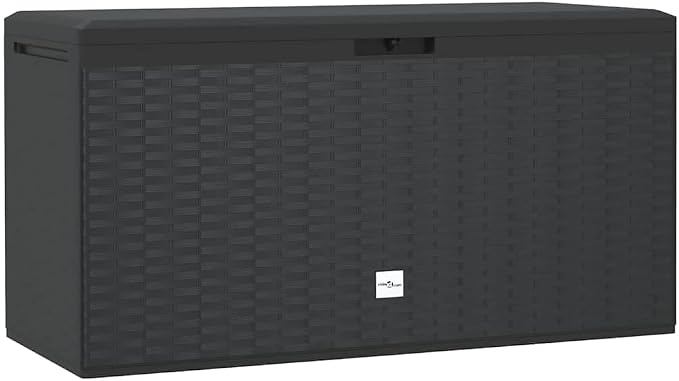 Garden Storage Box, 290L Patio Deck Box for Outdoor Cushions and Tools, Lockable Storage Container with Matte Finish, 44.9" x 18.5" x 23.6", Anthracite
